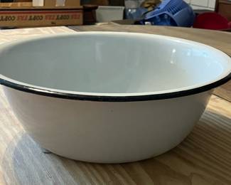 Black and White Enamel Bowl