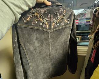 Coldwater Creek - check out the bling on the back of this suede blazer!