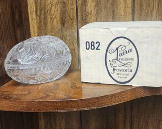 Fostoria Crystal Egg Trinket Dish