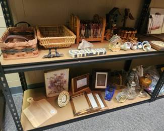 Baskets, Napkin Holders, Wood Decor, Cast Iron Dragonfly Wall-Mountable Hangers, Oil Lamps, Picture Frames, and more