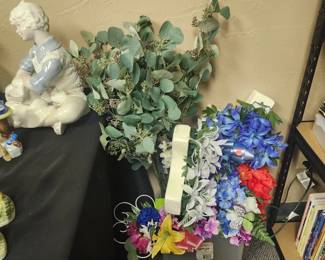 Faux Eucalyptus branches, Memorial Day & Funeral Flowers 
