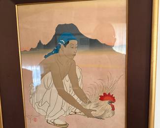 Very rare collectible print by Paul Jacoulet.