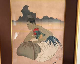 Very rare collectible print by Paul Jacoulet.