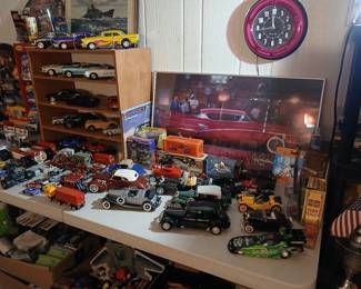 vintage toy cars, many different makers.