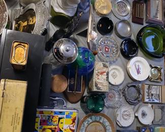 vintage ashtrays, glass & porcelain
