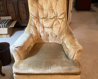 Velour cream colored vintage chairs