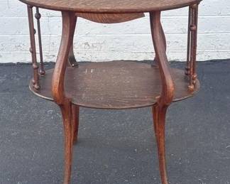 antique tiger oak table