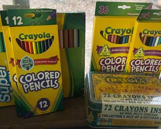Colored pencils and crayons 