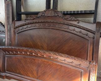 King size bed frame w/head and foot boards 