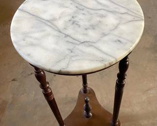 Wooden table with marble top 