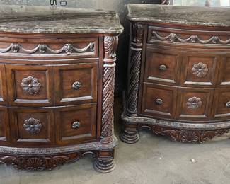 Night stands with marble top