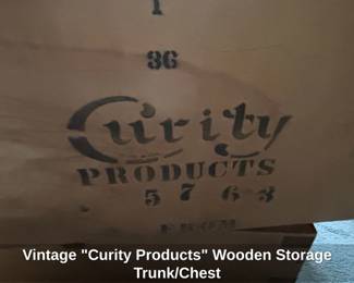 Vintage Curity Products Wooden Storage Trunk or Chest fifth image