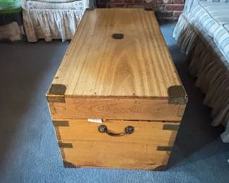 Vintage Curity Products Wooden Storage Trunk or Chest second image