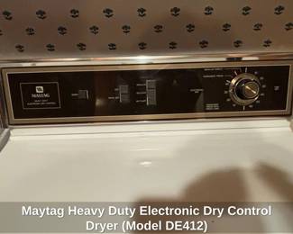 Maytag Heavy Duty Electronic Dry Control Dryer Model DE second image