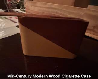 MidCentury Modern Wood Cigarette Case