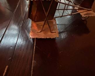 Art Deco Style Metal Airplane Sculpture with Music Box second image