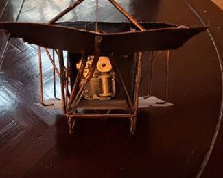 Vintage Metal Biplane Music Box with Fly Me To The Moon Tune third image