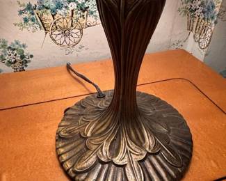Antique Victorian Lace and Tassel Table Lamp with Art Nouveau Base second image