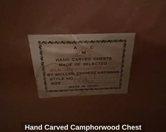 Hand Carved Camphorwood Chest second image