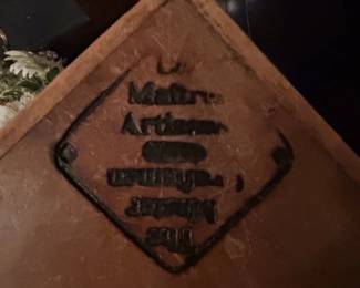 Vintage HandPainted Wooden Sewing Basket with Cat Motif by Maitre Artisan third image