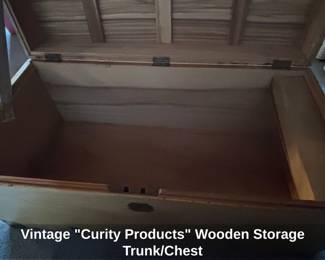 Vintage Curity Products Wooden Storage Trunk or Chest fourth image
