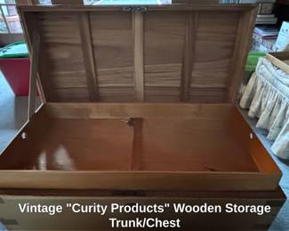 Vintage Curity Products Wooden Storage Trunk or Chest third image