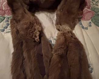 Vintage Taxidermy Animal Head Fur Stole