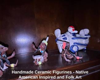 Handmade Ceramic Figurines  Native American Inspired and Folk Art second image