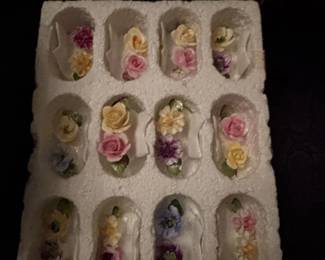 Set of Lefton Porcelain Flower Figurines