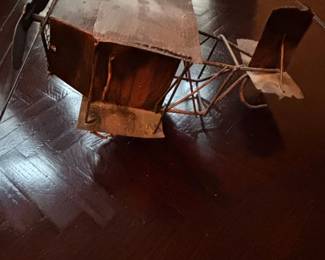 Vintage Metal Biplane Music Box with Fly Me To The Moon Tune second image