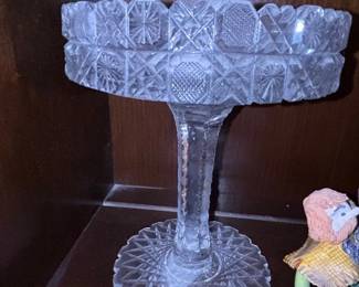 American Brilliant Period Cut Glass Compote