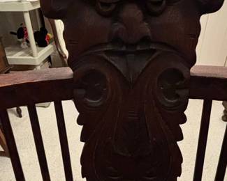 Victorian Carved Face Windsor Chair second image
