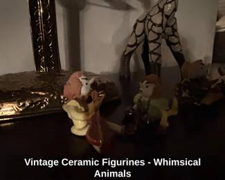 Vintage Ceramic Figurines  Whimsical Animals