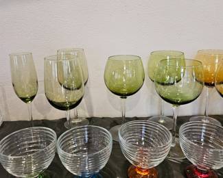 decorative (glass) wine and parfait glasses