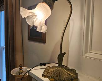 antique tulip lamp