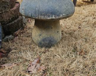 mushroom yard art stool