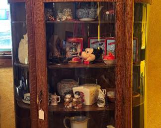 BOW FRONT CURIO CABINET