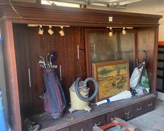 Large Antique Cherrywood Display Cabinet