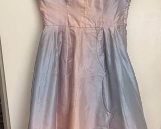 Vintage 1950s cocktail dress Iridescent silk with full skirt silhouette Elegant mid-century design