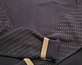 Versace Jeans Couture Black Embellished Mock Neck Sweater