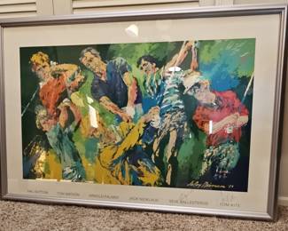 LeRoy Neiman "Masters" Golf Print with Signatures of 6 Masters Winners