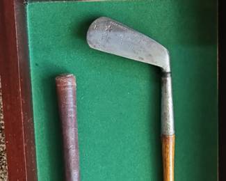 Antique "L. & S. Co. Iron" Golf Club Set in Display Case