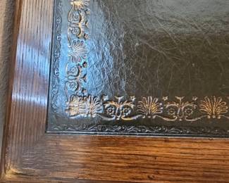 Sligh Furniture Late 20th Century Tooled Leather Executive Desk