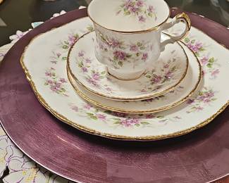 Paragon "Malindi" Bone China Teacup, Saucer, and Plate Set