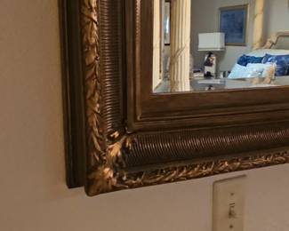 Ornate Gilt Wood Frame Mirror with Acanthus Leaf Carvings