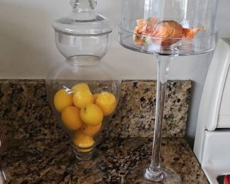Glass Apothecary Jar and Pedestal Cake Stand with Dome