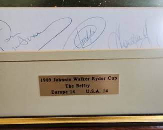 1989 Johnnie Walker Ryder Cup Framed Photograph