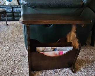 Wooden Magazine Rack Side Table
