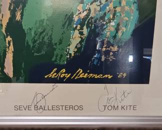 LeRoy Neiman "Masters" Golf Print with Signatures of 6 Masters Winners