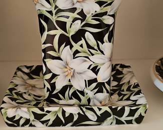 Formalities by Baum Bros. Porcelain Vase and Saucer Set